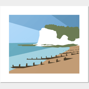 St Margaret’s Bay Beach and White Cliffs, Dover, Kent Posters and Art